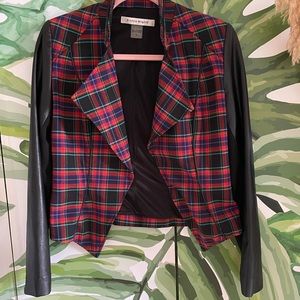 EUC Bianca Nygard cropped plaid jacket